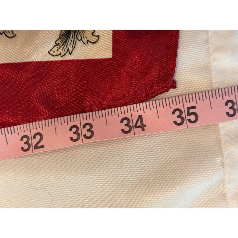 Vintage Style Square Silk Feel Scarf Red Navy Blue Gold Chain‎ Print 35x35